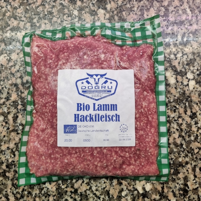 Bio Lammhackfleisch (500g 19,99 €) DE-ÖKO-006